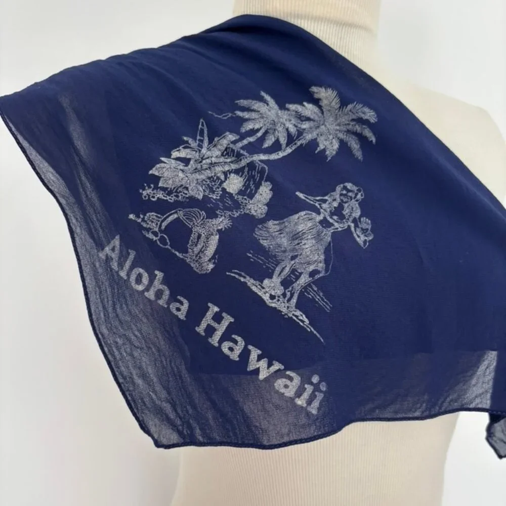 Vintage Aloha Hawaii chiffon scarf bandana